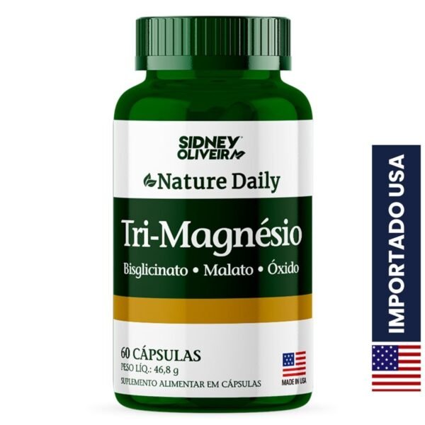Tri Magnésio Made In Usa 60 Cápsulas Nature Daily Sidney Oliveira